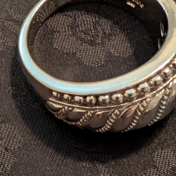 Judith Ripka Ball Bead Solid Sterling Silver Wide Band Dome Ring Size 9 - Picture 12 of 13